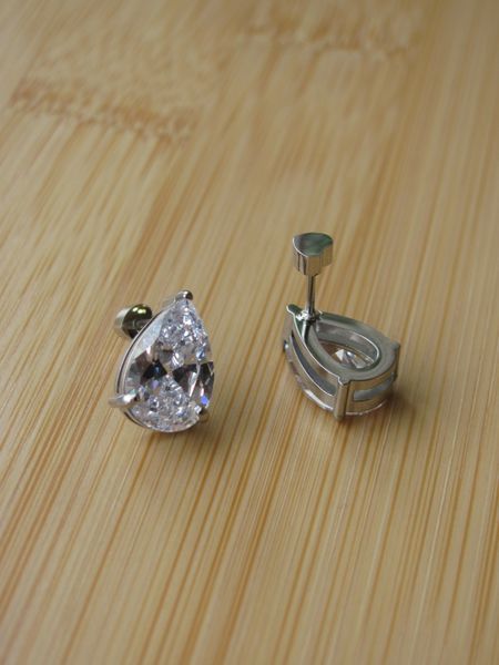 Сережки CLARITY PEAR Silver s106 фото
