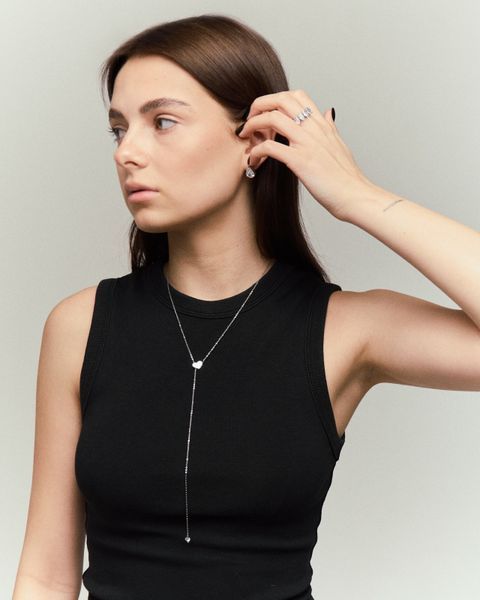 Сережки CLARITY PEAR Silver s106 фото