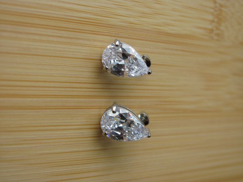 Сережки CLARITY PEAR Silver s106 фото